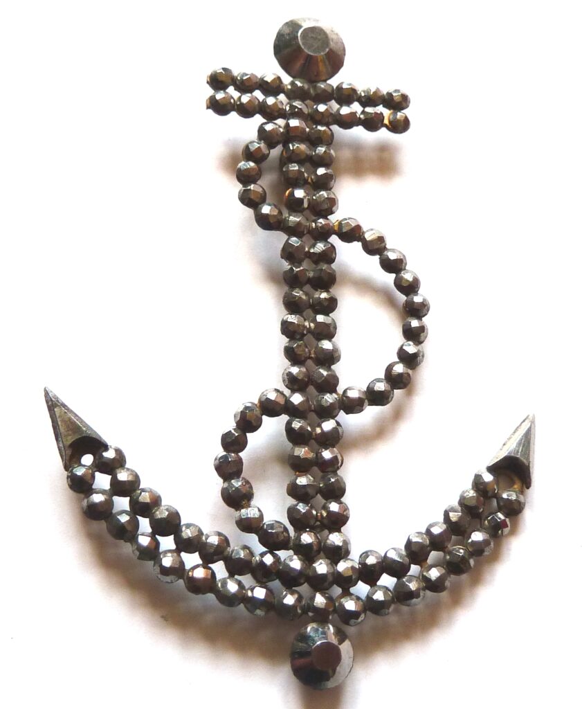 Cut Steel anchor Brooch