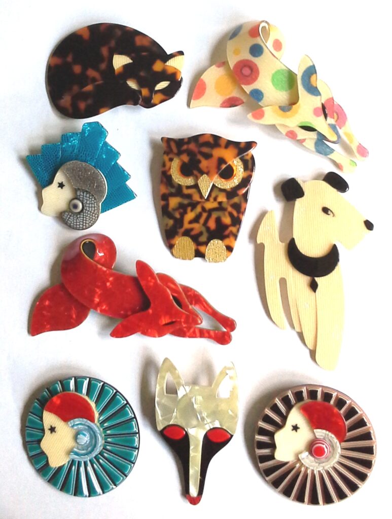 Assorted Lea Stein brooches
