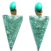 Alexandrine Paris turquoise resin clip earrings