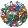 Czech. multicoloured stones brooch