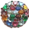 Czech multicoloured stones brooch