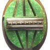 ART DECO NECKLACE - GREEN GALALITH & CHROME - Image 2