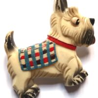 vintage celluloid scottie dog brooch