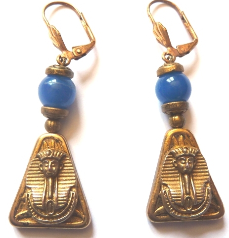 Ancient Egyptian Gold Style Earrings  Free Shipping Jewelry  Egyptian fever