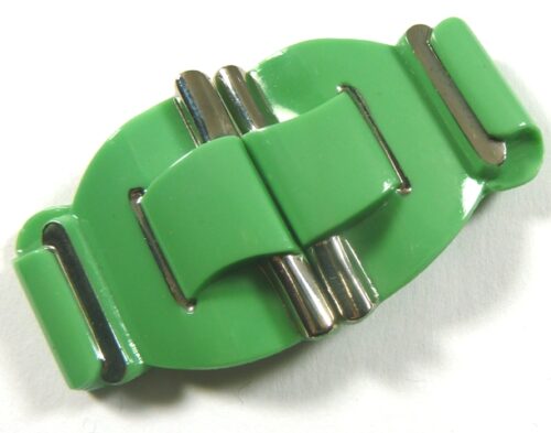 green silver glass belt buckle