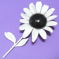 Weiss black white flower brooch