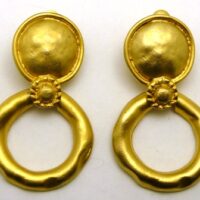 vintage gilt hoop clips