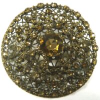 filigree vintage brooch yellow stones