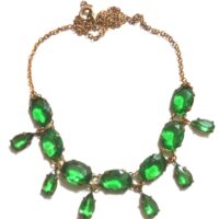 green stones drops necklac