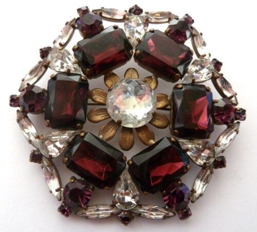 large mauve stones brooch