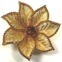 vintge yellow stones flower brooch
