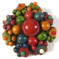 wooden beads brooch
