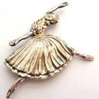 silver ballet dancer brooch