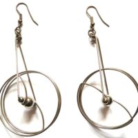 white metal circles earrings