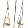 MODERNIST WHITE METAL CIRCLES EARRINGS - Image 2