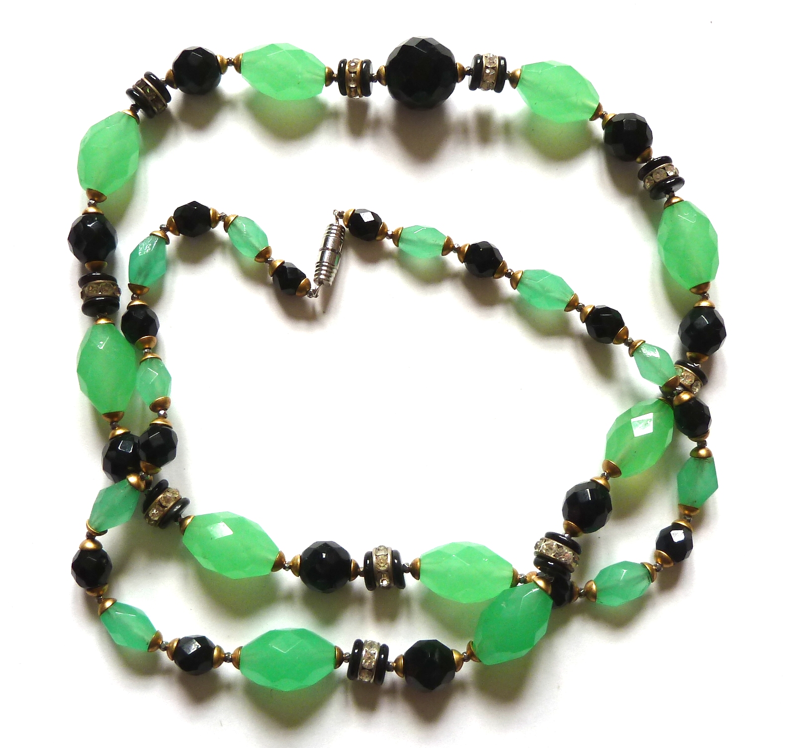Green and black necklace deals