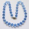 blue faceted glass beads necklace