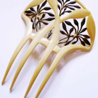 ivorine black celluloid hair comb