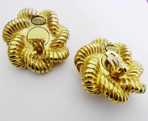 Escadapearl gilt clip earrings backs