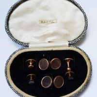 MOP cuff links set in box vintage