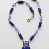 Czech blue 1930s vintage necklace