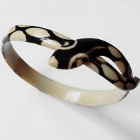 cream brown celluloid snake bangle large