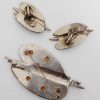 B & Wilson palette brooch earrings set backs