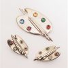 B & W palette broch earrings set