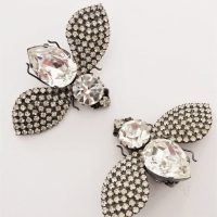 fly diamante clip earrings