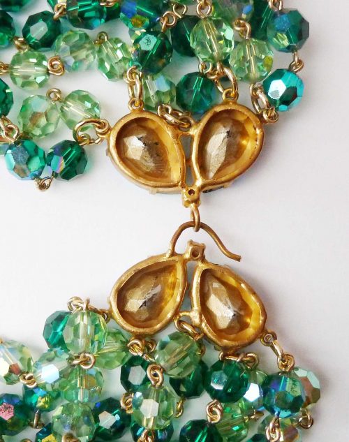 multistrand green beads clasp beck