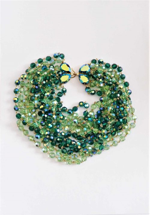 multistrand green beads necklace