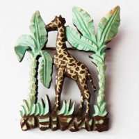 celluloid trees giraffe brooch