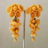 orange flower dangley clip earrings