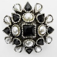 Satellite black pearls brooch