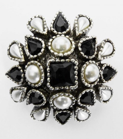 Satellite black pearls brooch