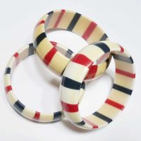 3 striped bakelite bangles