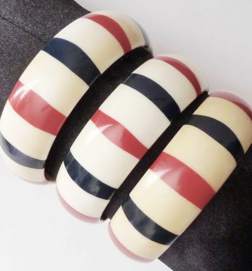 3 striped bakelite bangles