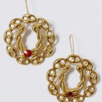 80s large gilt earrings