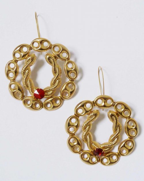 80s large gilt earrings