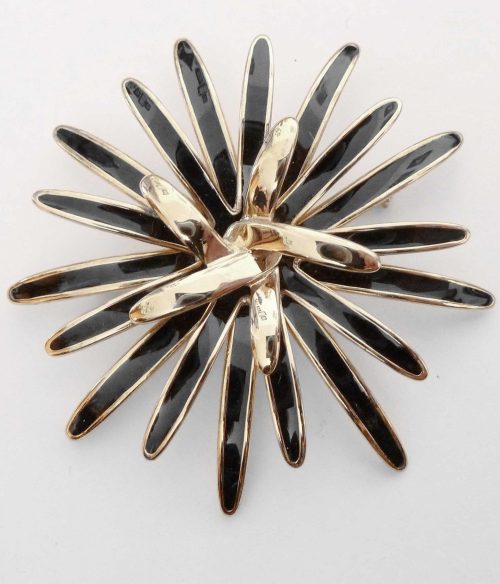 Ciro gilt black brooch