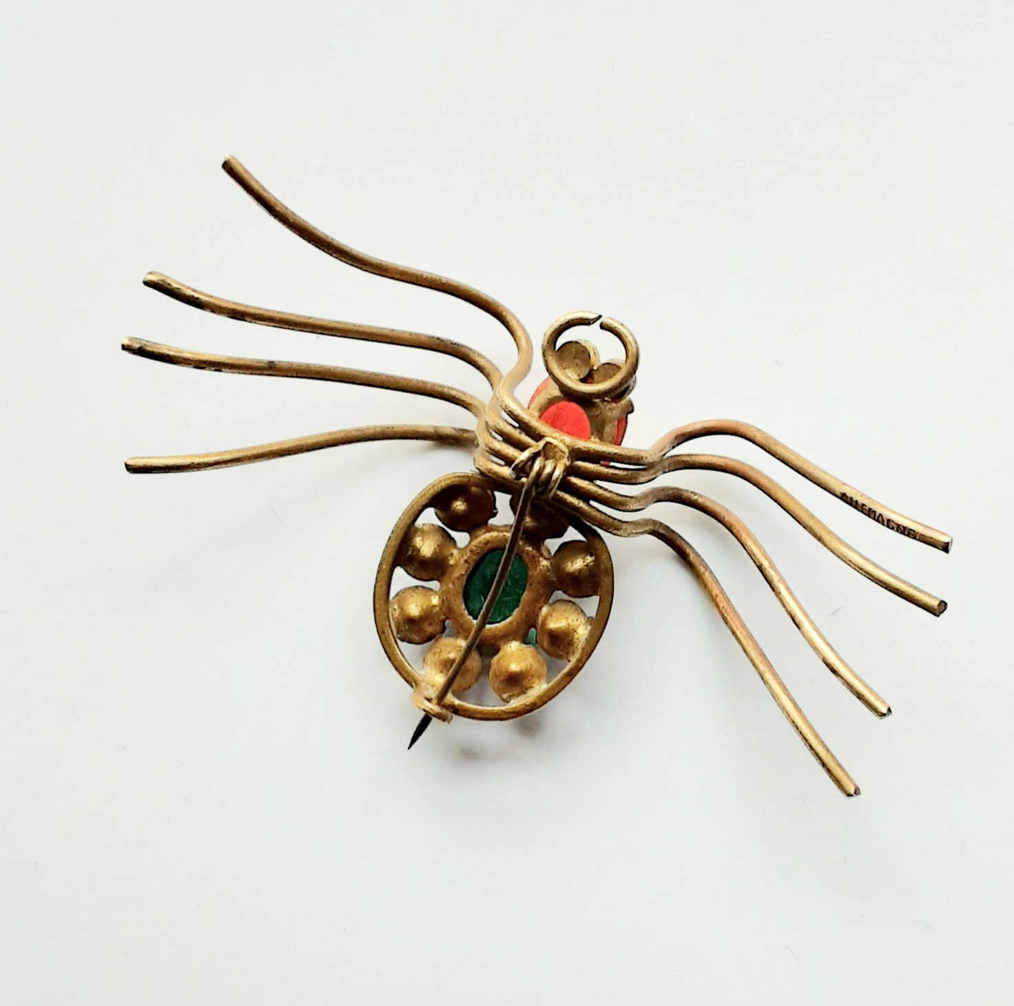 Spider Brooch, Vintage Spider Brooch, Cabouchon Spider Brooch