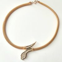 gold tone vintage snake necklace