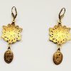 Egyptian style long scarab earrings back