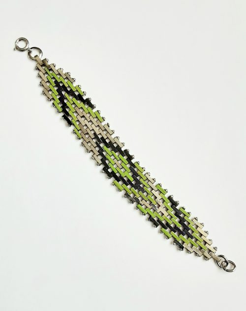 Bengel green black brickwork bracelet