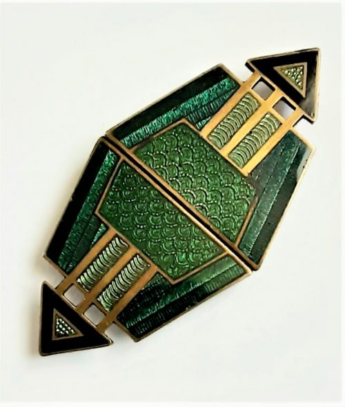 Deco enamel buckle front