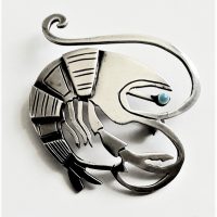 Peru silver lobster brooch