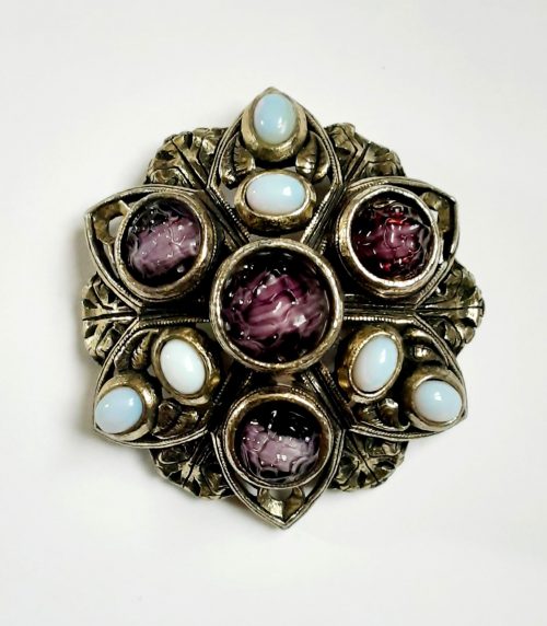 Miracle mauve stones brooch