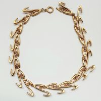 Matt gold tone necklace z shaped links