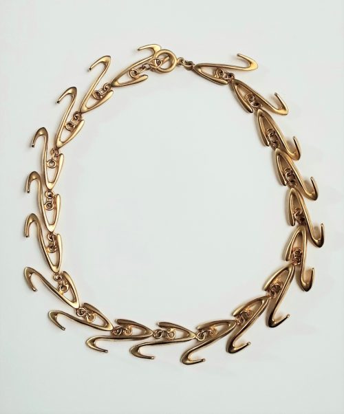 matt gold tone necklace | shaped links