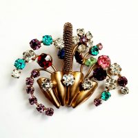 flower basket brooch